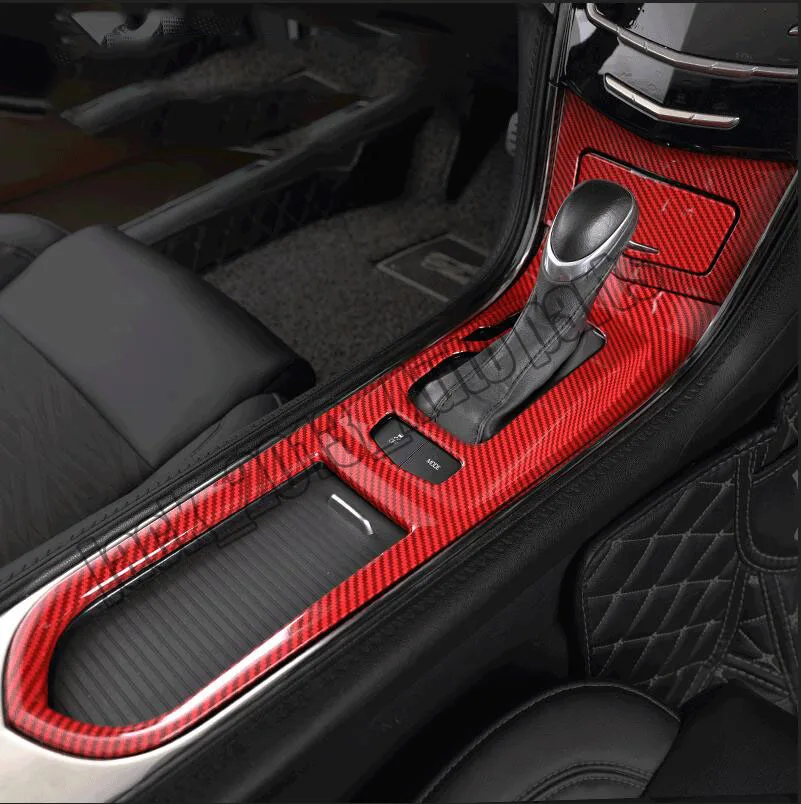 Красный углеродного волокна автомобиля полный набор интерьера отделка комплект для cadillac ATS