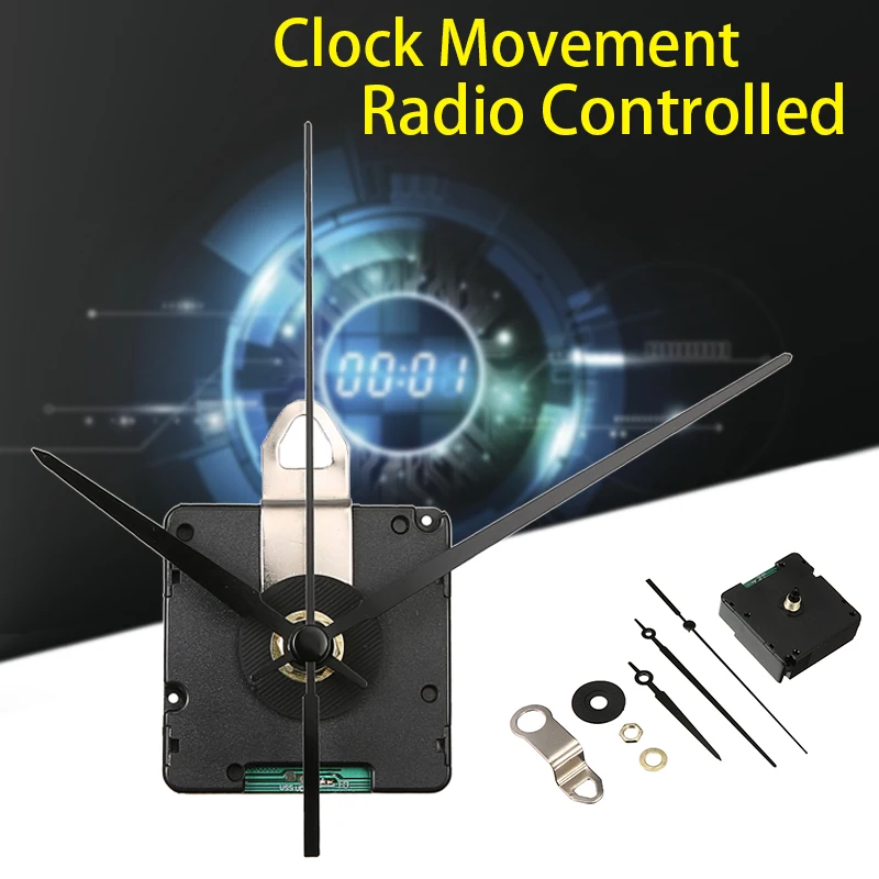 Plastic Clock Movement Radio Controlled Dcf Quartz Clock Repalcement