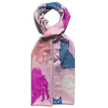 NOISYDESIGNS/шарф с принтом животных, кошек, Зимний Детский мягкий теплый шарф розового цвета из хлопка и полиэстера для маленьких девочек