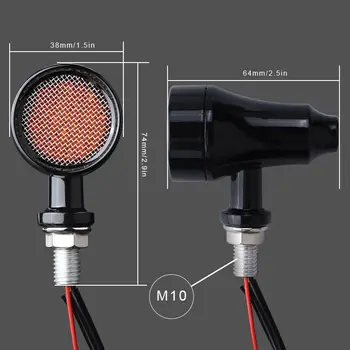 

Tail Light Turn Signals Amber (Left & Right) Motorcycle LED Black Bullet