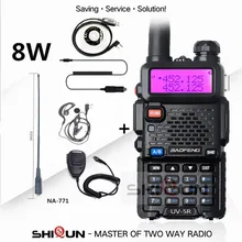 Baofeng UV-5R 8 w de alta potência 8 watts poderoso walkie talkie longa distância 10km vhf/uhf dupla banda rádio em dois sentidos pofung uv5r caça