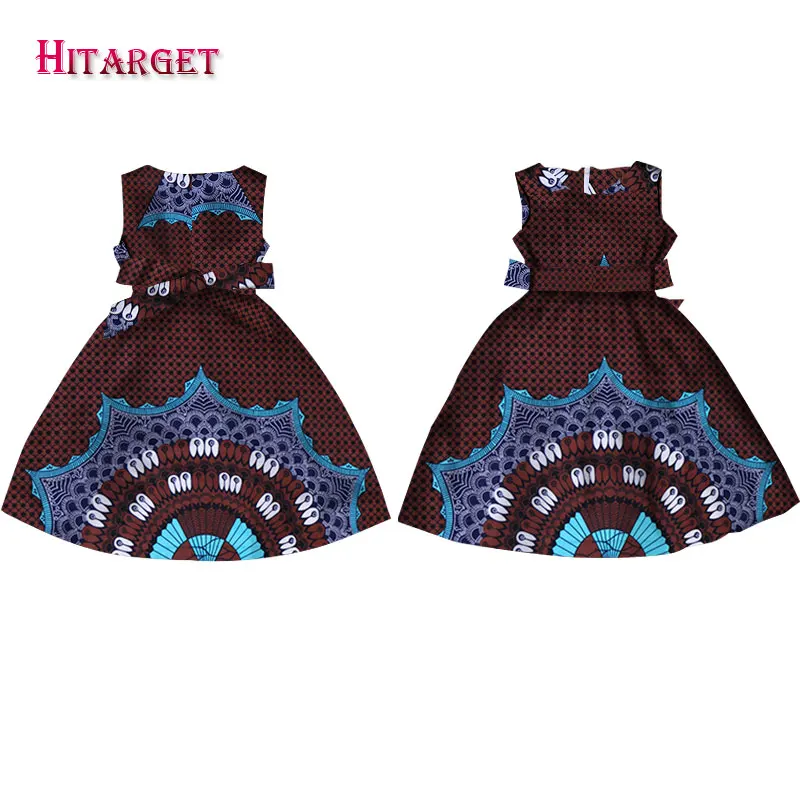 Модные африканские платья для девочек; Vestidos Kanga; одежда с принтом Дашики в африканском стиле; платье трапециевидной формы без рукавов; Java; WYT57 - Цвет: 19