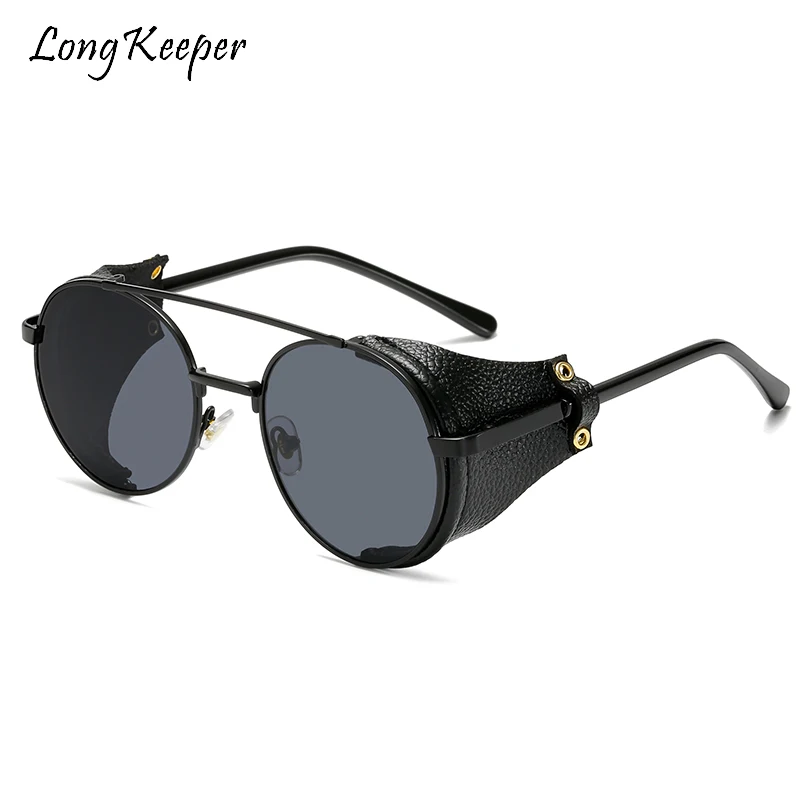 

Luxury Brand Steampunk Men Sunglasses Man Round Sunglasses Vintage Sunglasses Metal Steam Punk Sunglasses UV400 Male Goggles