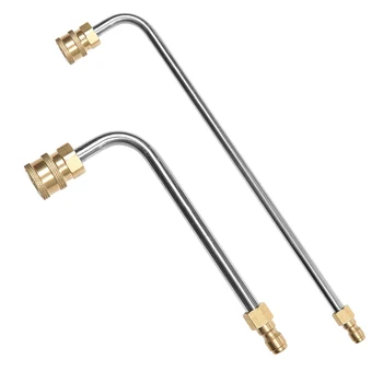 

Washer Gutter Cleaner Attachment,Pressure Washer Gutter Rod For Lance/Wand 1/4 Inch Quick Connect,90 Degrees Curved Rod