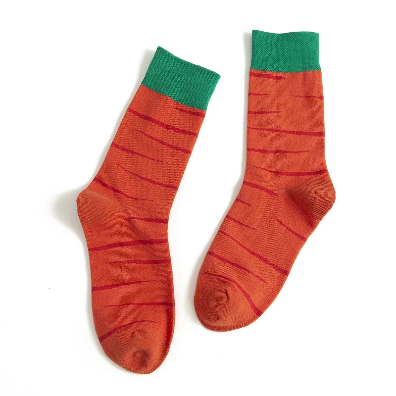 Новинка; женские носки из японского хлопка с разноцветными рисунками; милые забавные носки с бананом и авокадо; Рождественский подарок - Цвет: nacarat