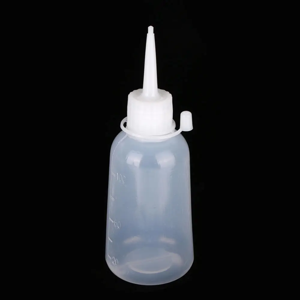5pcs/Set 100ml Plastic Clear Tip Applicator Bottle LDPE Needle-nosed Scale Squeeze Bottle Cap Crafts Art Glue Dispensing