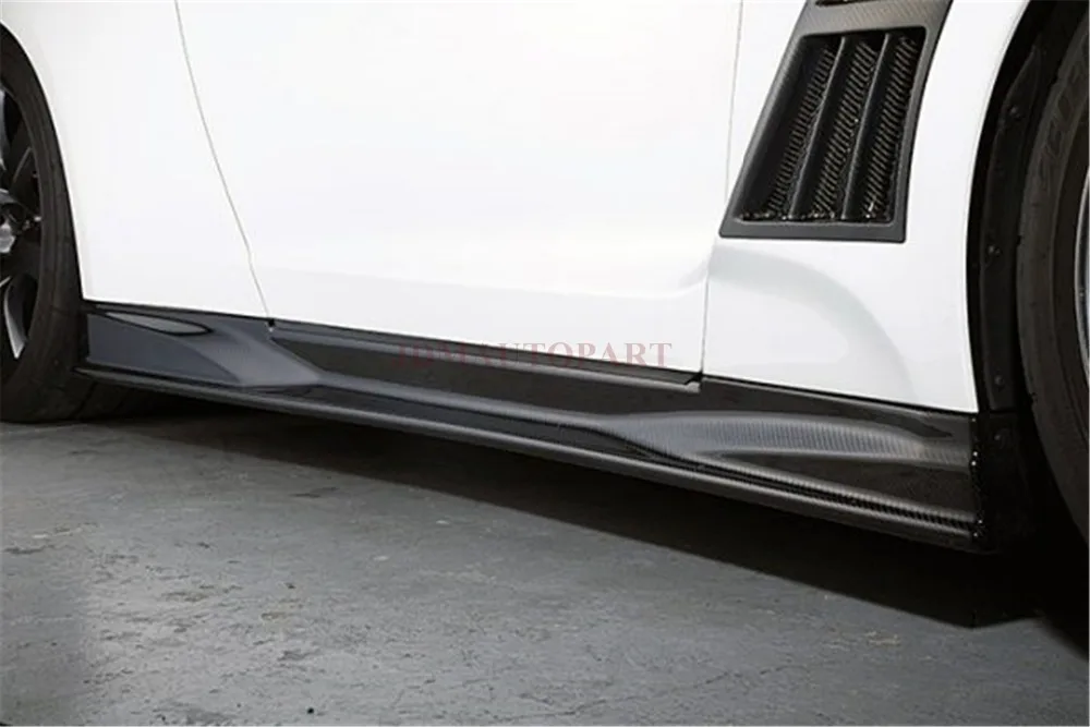 R35 Carbon Fiber Side Skirt Panel Lip For Nissan GTR Top Secret Style (9)