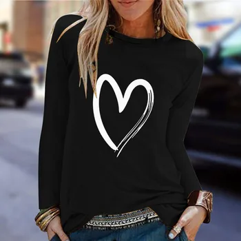

Spring Couples Love Heart T-shirt For Women Casual Multiple Colors To Choose From Tops Tshirt Women Print T-shirt Female #YJ