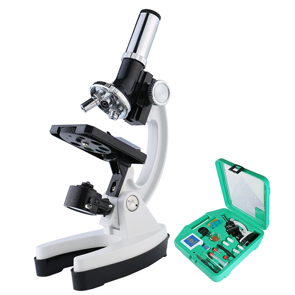 

Biological Microscope Set 100X-1200X Children Kids Students All-Metal Microscope Biology With Magnifier Science Lab Experiment