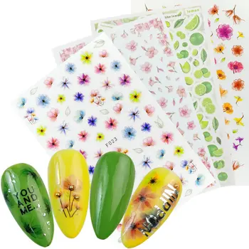 

1 Sheet 2020 Spring Designs Flower Stickers 3D Slider on Nails Fruit Cake Ice Cream Adhesive Foils Art Accessories