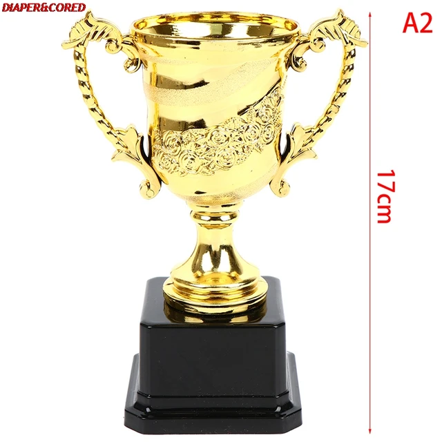 1PC 14/17/18cm Plastic Trophy Kids Sports Competitions Award Toy With Base For School Kindergarten 2