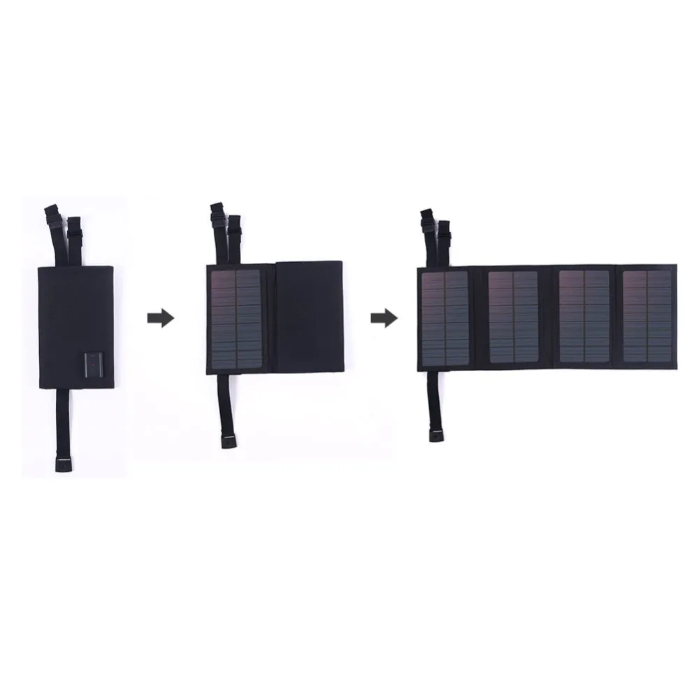 USB Paortable 15 Вт поликремниевый складной ЖК-Интеллектуальный адаптер заряда батареи солнечной панели системы DIY комплект с сережкой оболочки