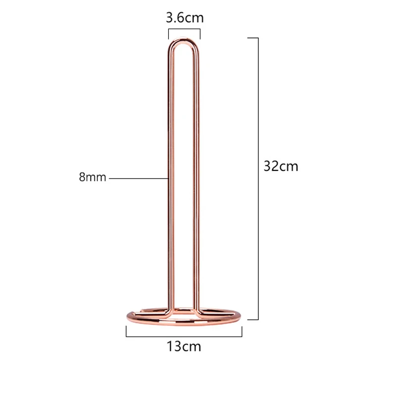 Скандинавский держатель для рулона бумаги Роза золотистые железные полотенца Держатель для кухни, ванной, туалета рулон Полка для полотенец стол декор с утолщенной стоячей - Цвет: Rose gold