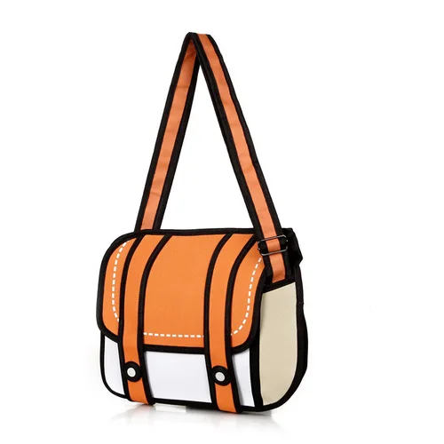 Модные женские сумки 2d мультфильм сумка мессенджер сумка через плечо, Bolsa Feminina Bolsosde Ombre 3d сумочка - Цвет: Оранжевый