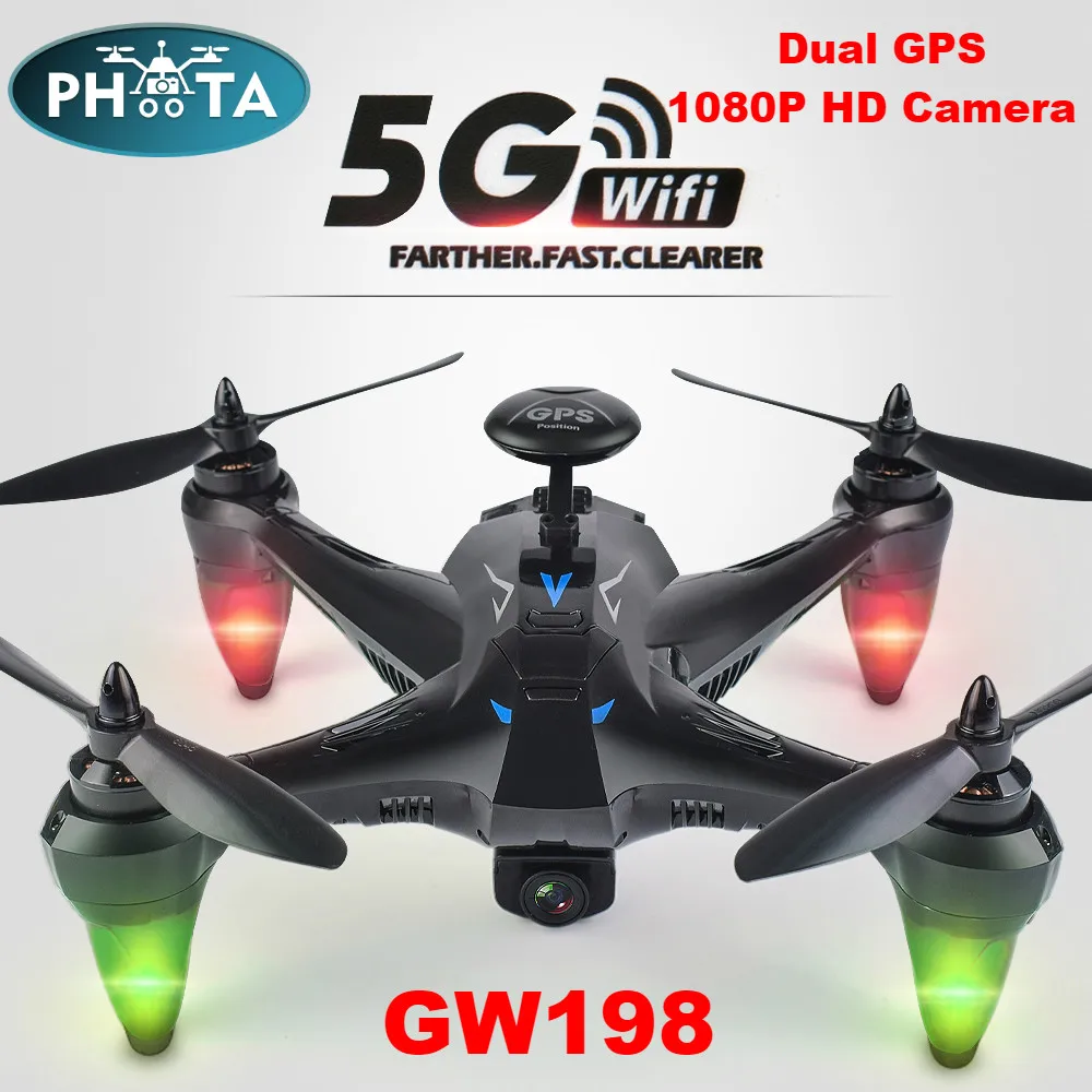 GW198 RC Дрон с GPS 5G бесщеточный мотор WiFi FPV Радиоуправляемый квадрокоптер Hover дроны следуют за мной Дрон с камерой долгое время полета VS F11