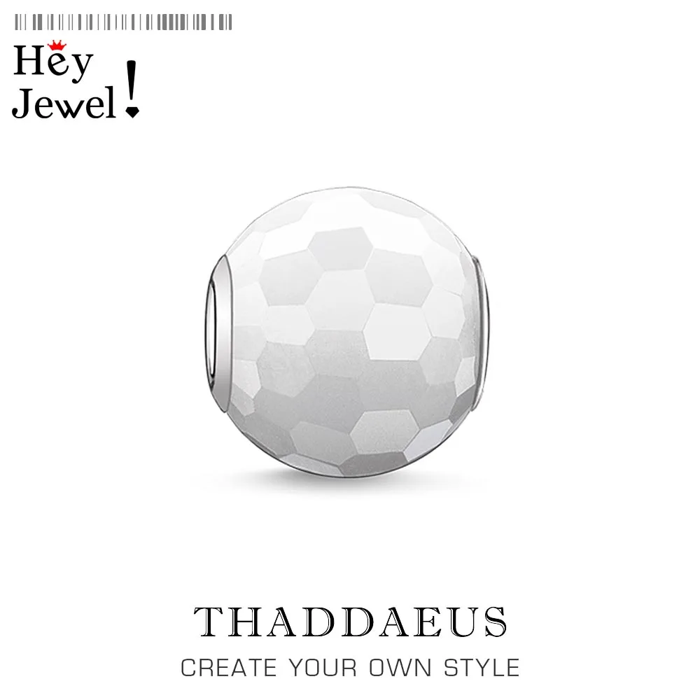 

White Faceted Beads,Silver Beads Fits Bracelet Thomas Necklace European DIY Bijoux Jewelry Accessories Gift For Women