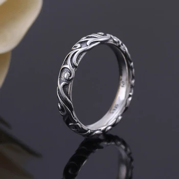

Free Shipping Real 925 Sterling Silver Ring Regal Pattern Swirling Regalesque Rings For Women Wedding Party Gift fashion Jewelry