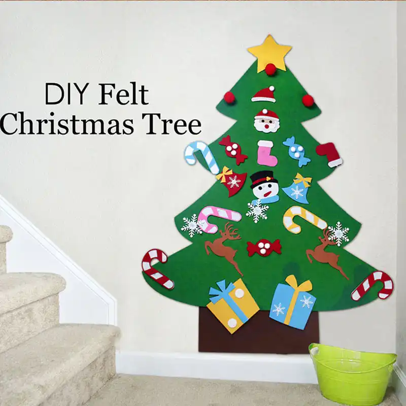 Creative Diy Felt Christmas Tree Decorations Set Kids Gifts New