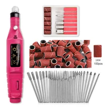 1 шт. электрический сверлильный станок для ногтей, пилочка для ногтей, сверлильный станок для педикюра, шлифовальный станок для остекления, набор сверл для ногтей