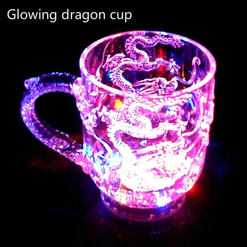 

Creative Light Cup Add Water To Bright LED Flash Cup Colorful Induction Light Cup Gift New Dragon Cup Coffee Cup Wine Tumbler