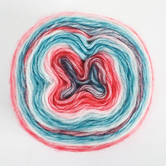 1pc Gradient Cake Line Rainbow Autumn Winter Sweater Scarf Hat Hand Knitting DIY Hook Bar Needle Medium Fine Wool Yarn 100g/Ball 1157