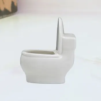 

1PC Cartoon Toilet Shape Flowerpot Personality Toilet Shape Flower Pot Ceramic Toilet Shaped Succulents Flowerpot Simple Househo