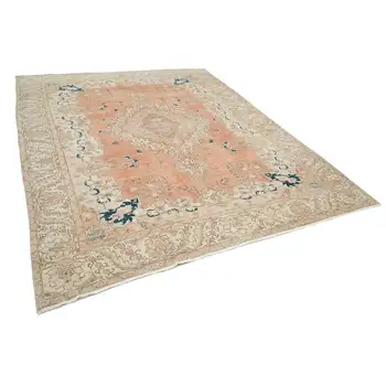 

235x310 Cm Beige Handmade Vintage Large Area Rug-8x10 Ft