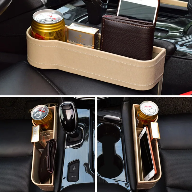 Universal Car Seat Crevice Gap Storage Box ABS Plastic Auto For Pockets Organizers Drink Holder
