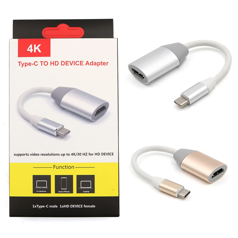 

15cm Portable New USB-C USB 3.1 Type-C To HDMI Converter Adapter Cable Data Cable For Macbook Chromebook Game Box D35