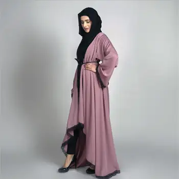

Muslim Abaya lace robe dress Cardigan Long Robes Kimono kaftan Ramadan abaya dubai Islamic Clothing hijab dress muslim abaya