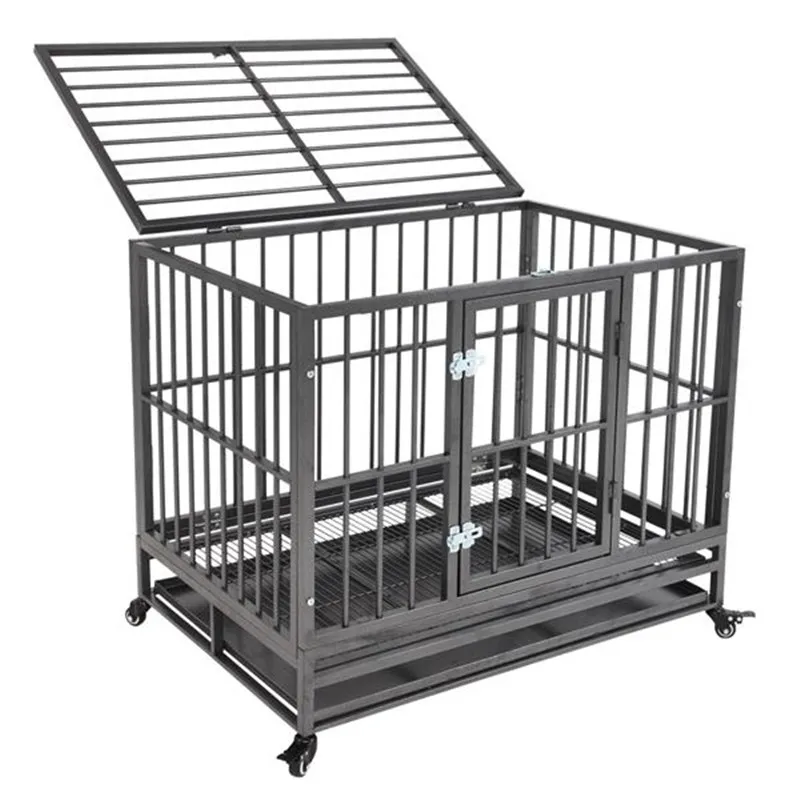 

36 Heavy Duty Dog Cage Crate Kennel Metal Pet Playpen Portable with Tray Silver