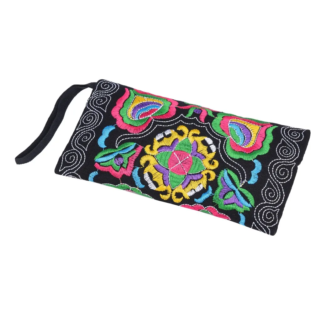 Женский этнический клатч с вышитым ремешком, винтажный кошелек, кошелек, чехол, органайзер, новая мода, женский холщовый кошелек