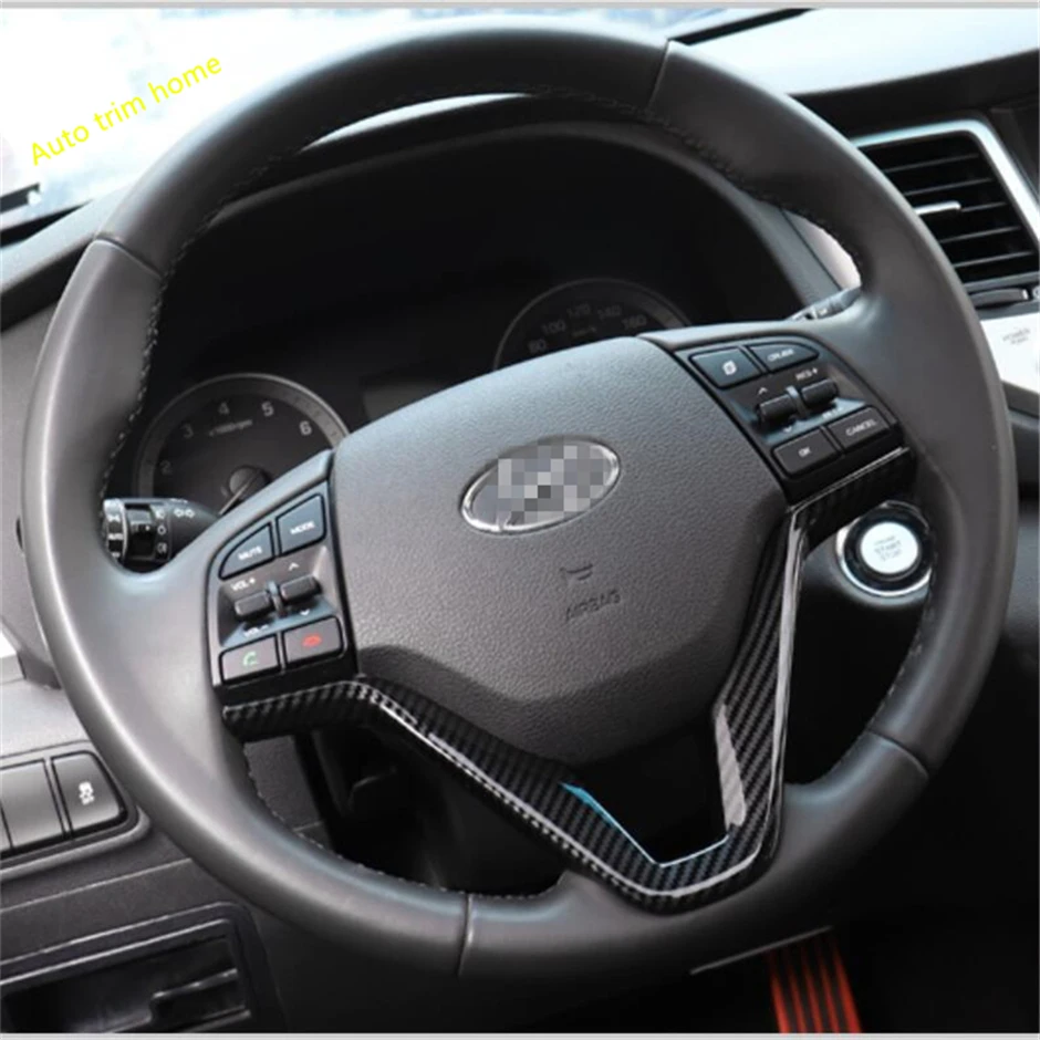 Lapetus Авто рулевая лента для колес крышка отделка Подходит для Hyundai Tucson авто аксессуары ABS Красный/углеродного волокна