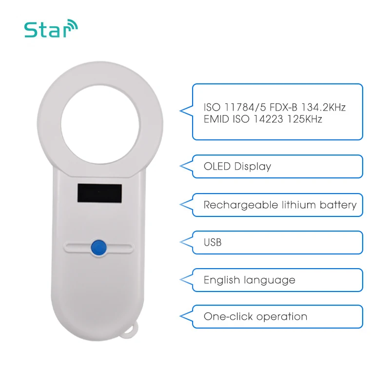 Животный микрочип сканер животных ID чип считыватель ручной USB радиочастотных