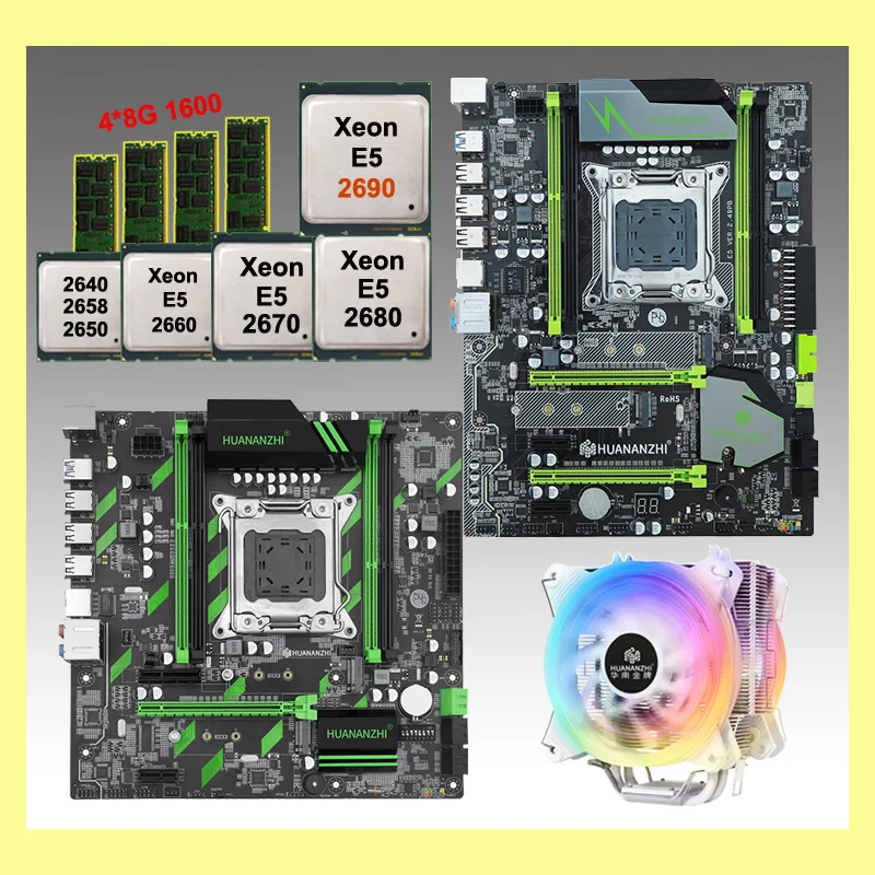 HUANANZHI материнская плата DIY X79 Pro X79-ZD3 набор материнских плат с Xeon E5 2690 2670 2640 хорошее качество кулер процессора RAM 32G(4*8G) RECC HUANANZHI материнская плата DIY X79 Pro X79-ZD3 набор материнских плат с Xeon E5 2690 2670 2640 хорошее качество кулер процессора RAM 32G(4*8G) RECC
