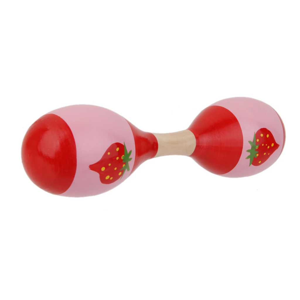 Radom 1x Wooden Maraca Wood Rattle Musical Party Baby Shaker Toys 22.5cm