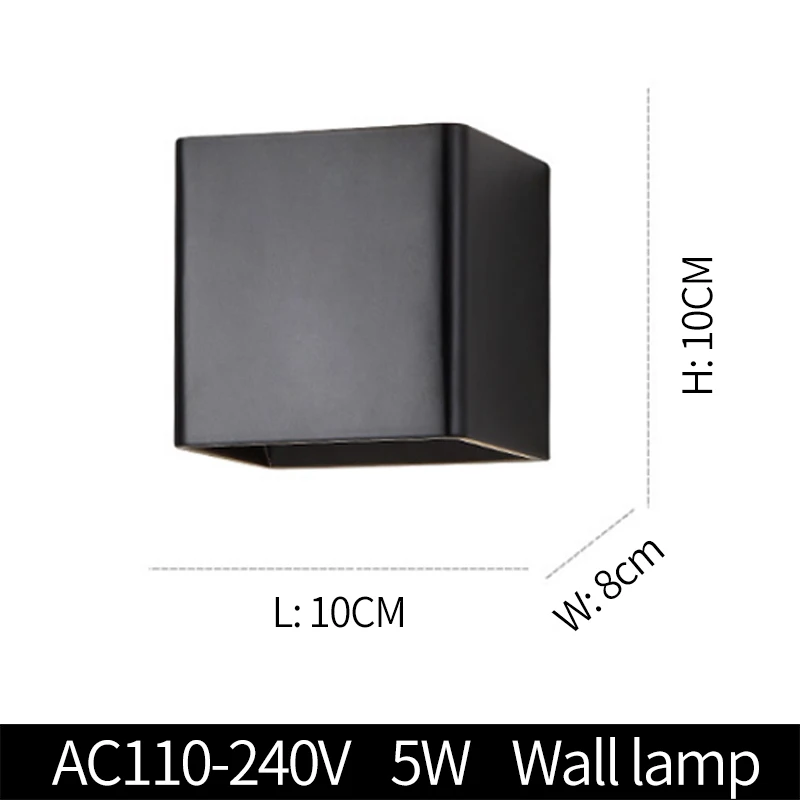AC85-240V светодиодный настенный светильник для гостиной, коридора, спальни, кровати, современный внешний светодиодный светильник из алюминиевого сплава, настенный светильник 5 Вт