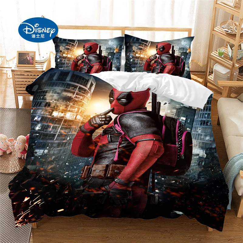 Комплект постельного белья Disney Deadpool для взрослых пододеяльник Королевский