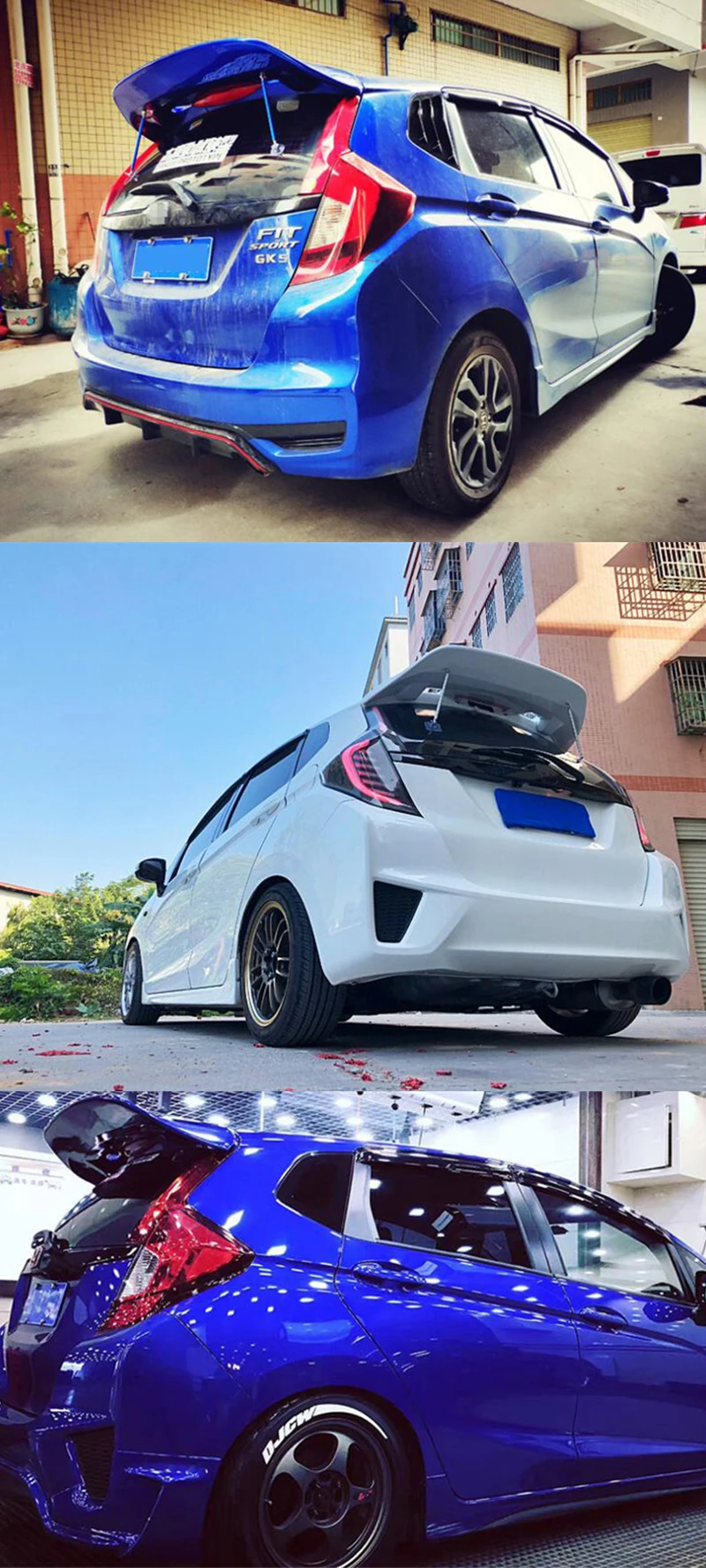 Для спойлера на крышу Honda Fit Jazz- углеродное волокно/АБС пластик цвет заднее крыло хвост плавник GK5 заднее стекло спойлер задняя губка