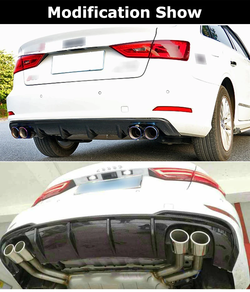 A3 S3 Тип углеродного волокна задняя Лопата бампер спойлер диффузор для Audi A3 стандартный автомобильный Стайлинг