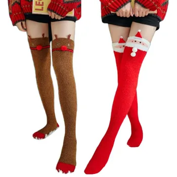

Womens Winter Warm Coral Velvet Thigh High Stockings Over Knee Long Sleep M6CD
