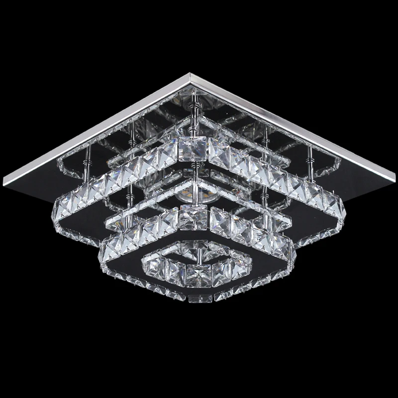 Материал K9, нержавеющая сталь, роскошный светильник с кристаллами, двойной квадратный декоративный потолочный вентилятор с лампами, светильник для спальни