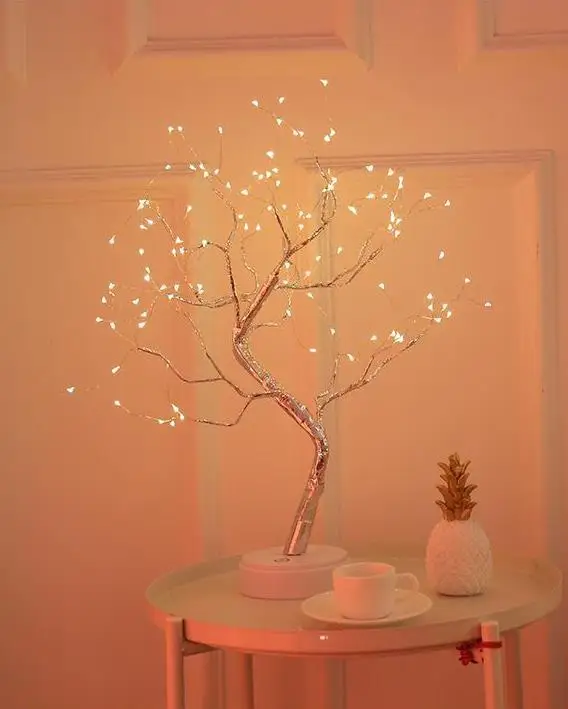 Сенсорный выключатель luminaria led light Сказочный свет со светодиодной полоской жемчуг/Светлячок/babysbreat дерево ствол пейзаж ночник настольная лампа - Цвет абажура: Firefly Tree Lamp