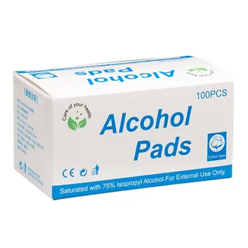 

100Pcs Alcohol Prep Pads Disposable Alcohol Wipes Swabs 70% Alcohol Sheet for Skin Cleaning Care Neutral / Jewelry Phone