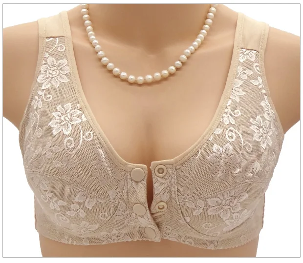 Comfortable Soft Cotton Front-Close Bralette Size 38-46 B C D Cup