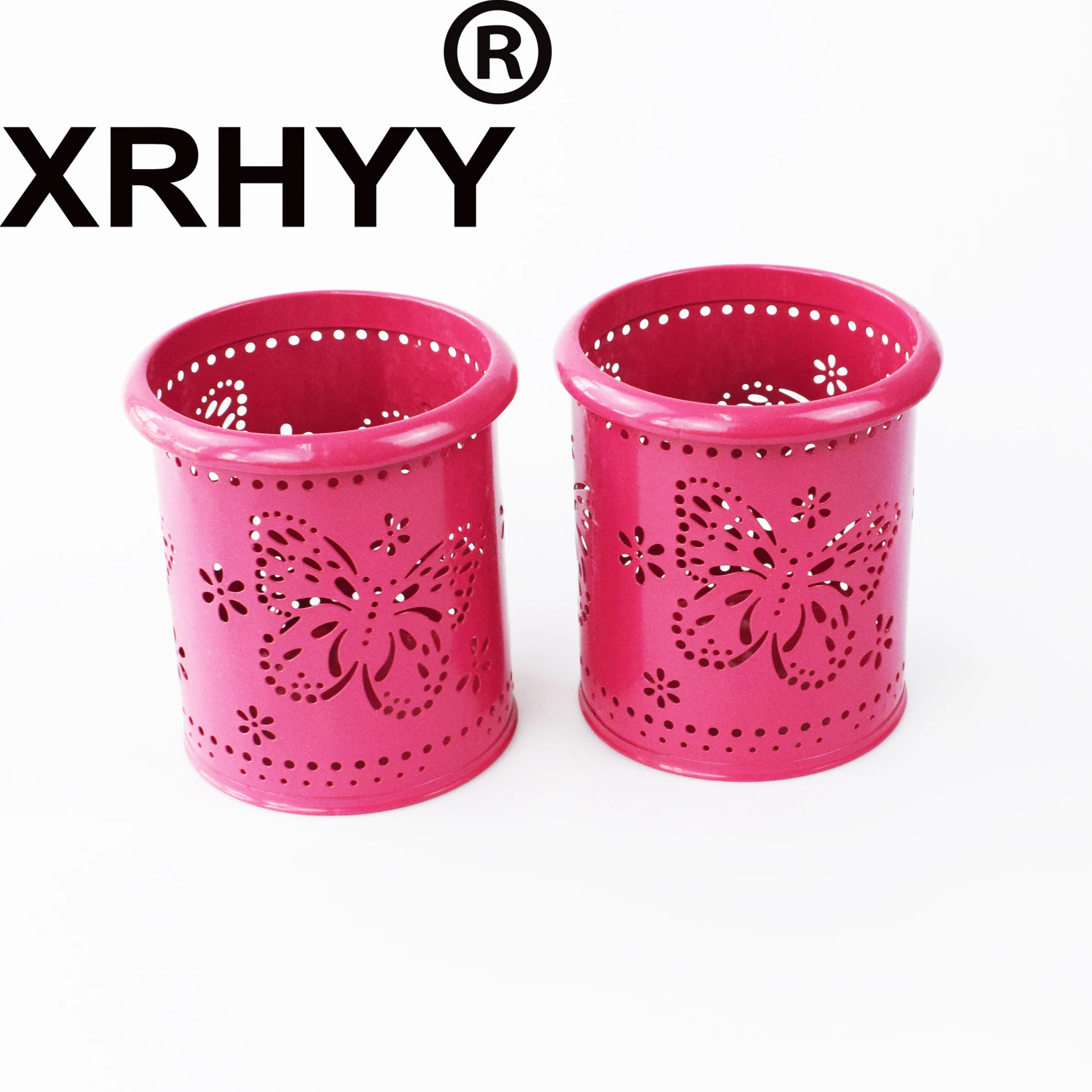 XRHYY металлический держатель для хранения ручек многофункциональный бабочка узорчатый карандаш чашка ручка горшок контейнер Макияж Кисть полый Настольный Органайзер