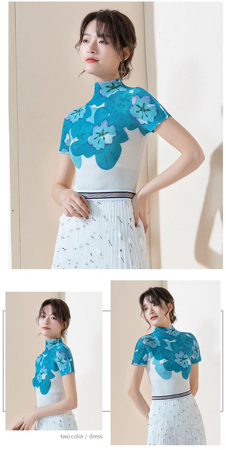 Pleated clothes Europe and America Fashion New model of European station Women's clothing Sexy Perspective Skin friendly Bo