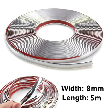 

8mm*5m Chrome Car Styling Moulding Strip Trim Cover Tape New And High Quality