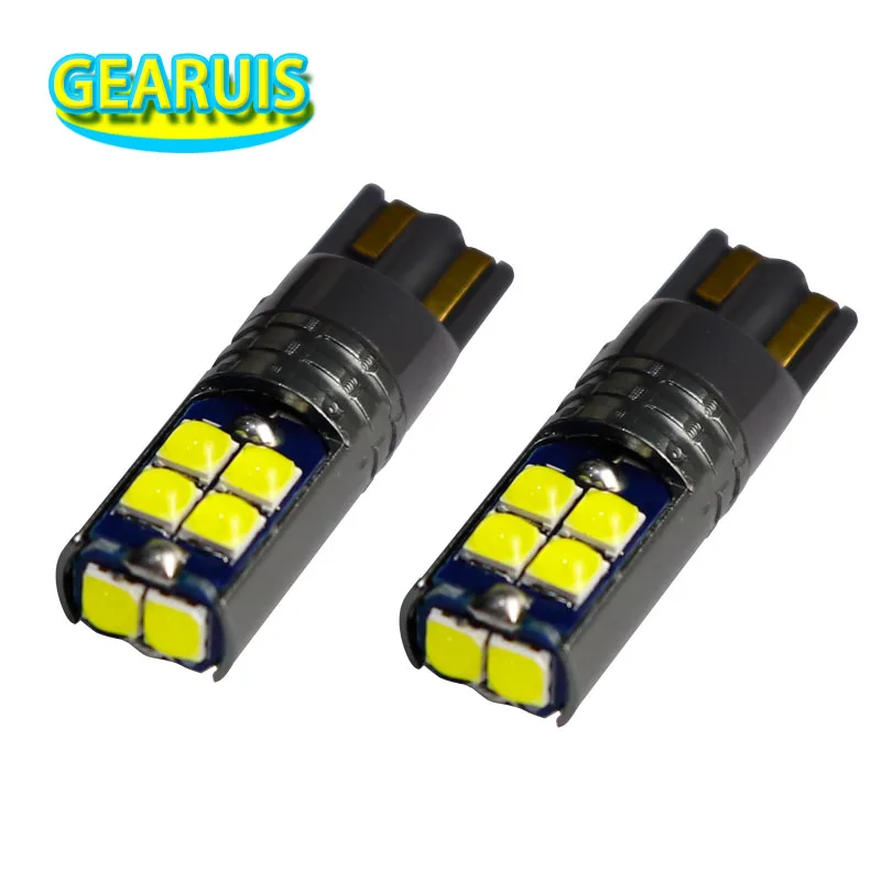 100X 2020 194 W5W T10 canbus 10 smd 3030 LED 0.16A Non polar 9mm Light Bulb No Error Parking Car Side Light White red amber 12V