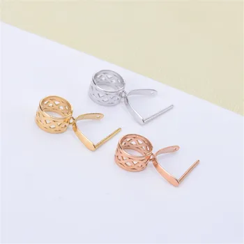 

G18K Yellow Gold Pendant Clip Clasp Pinch Bail Pendant Connectors Bail Beads Jewelry Findings DIY Jewelry Accessories